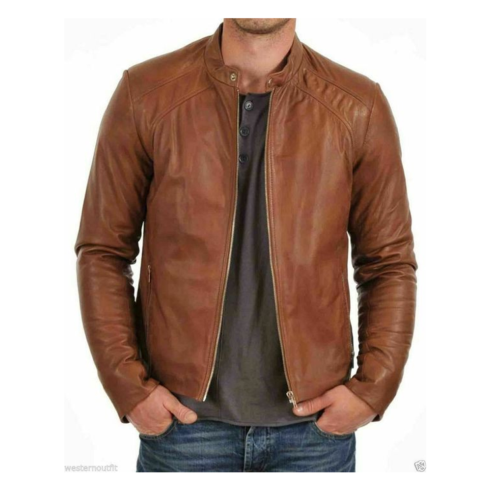 Custom Genuine Sheep Leather Jacket Wholesale Windbreaker Clothing Color Men's Fashion Leather Jacket 