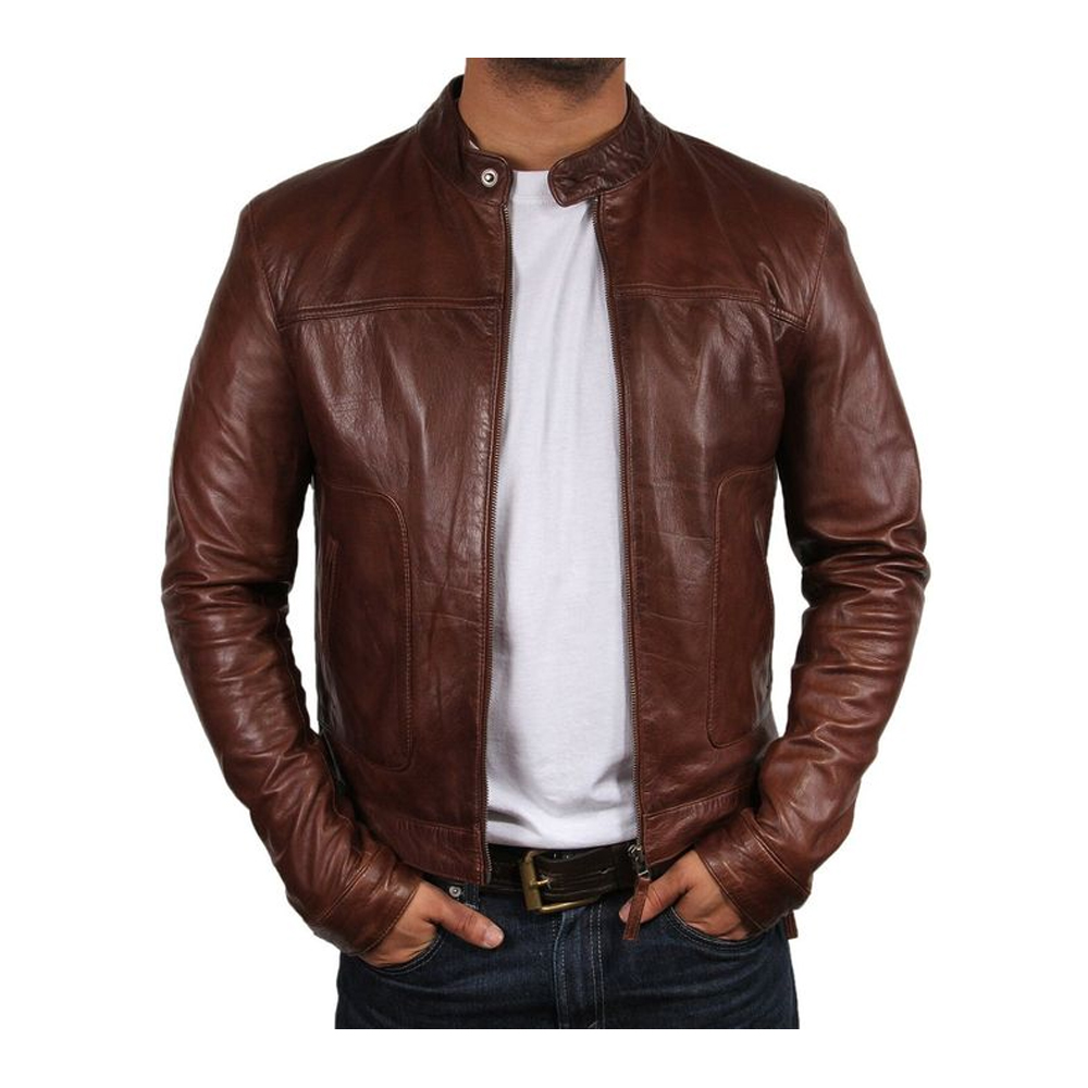 Custom Genuine Sheep Leather Jacket Wholesale Windbreaker Clothing Color Men's Fashion Leather Jacket 