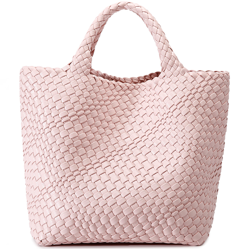 Woven Bag For Women Vegan Leather Tote Bag Large Summer Beach Travel Handbag And Purse Handmade Shoulder Bag 