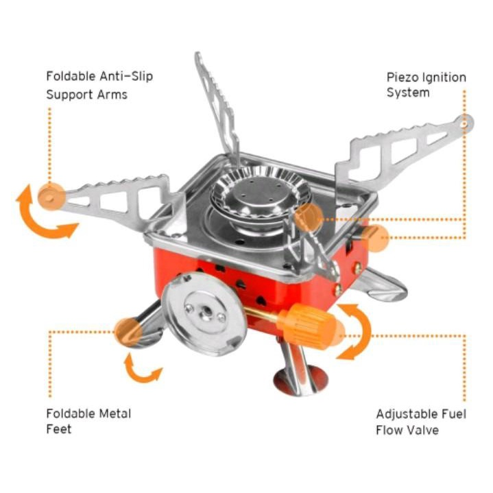 Portable Small Square Stove Sports Outdoor Camping Supplies Picnic Stove Card Gas Special Gas Stove 