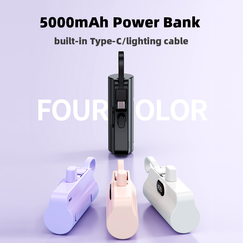 Portable Small External High Capacity Battery Mini 5000mah For Built-in Iphone Samsung Fast Charging Type C Charger Power Bank 