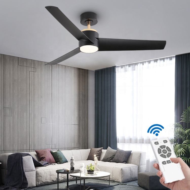On Sale Smart Home Appliance Ceiling Fans 52 Inch Remote Control Abs Blades Led Ceiling Fan With Lights 