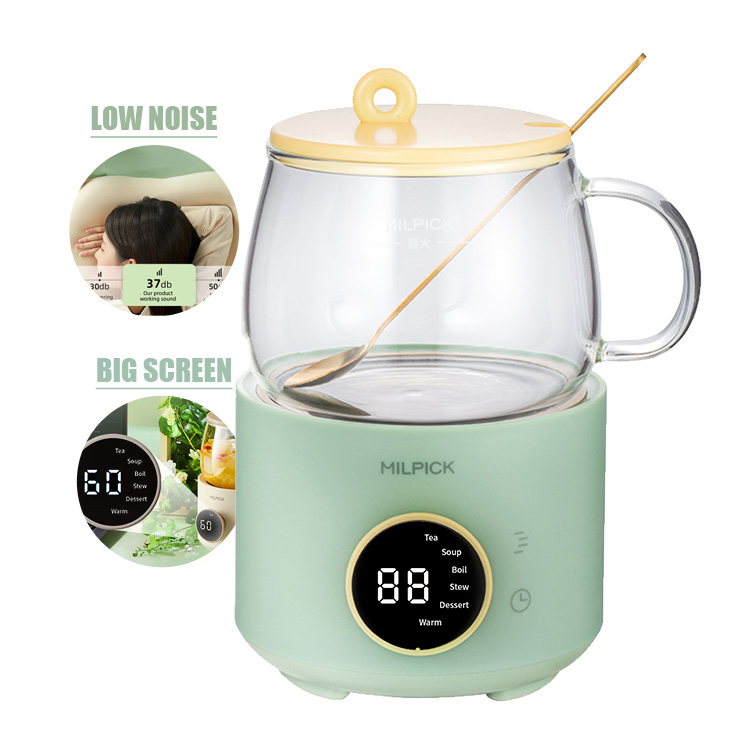 Borosilicate Glass Cup Smart Coffee Milk Warmer Home Appliance Water Boiling Food Electric Beverage Kettle 