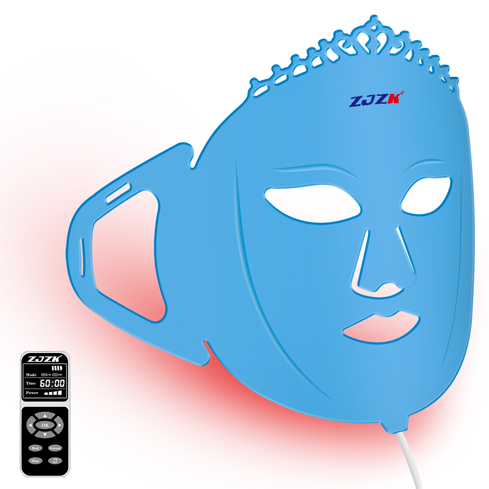 Zjzk Beauty 2024 2022 Tik Tok Beauty Products Therapy Face Mask Facial Skin Care Machine Photon 7 Light Colors For Home Use 