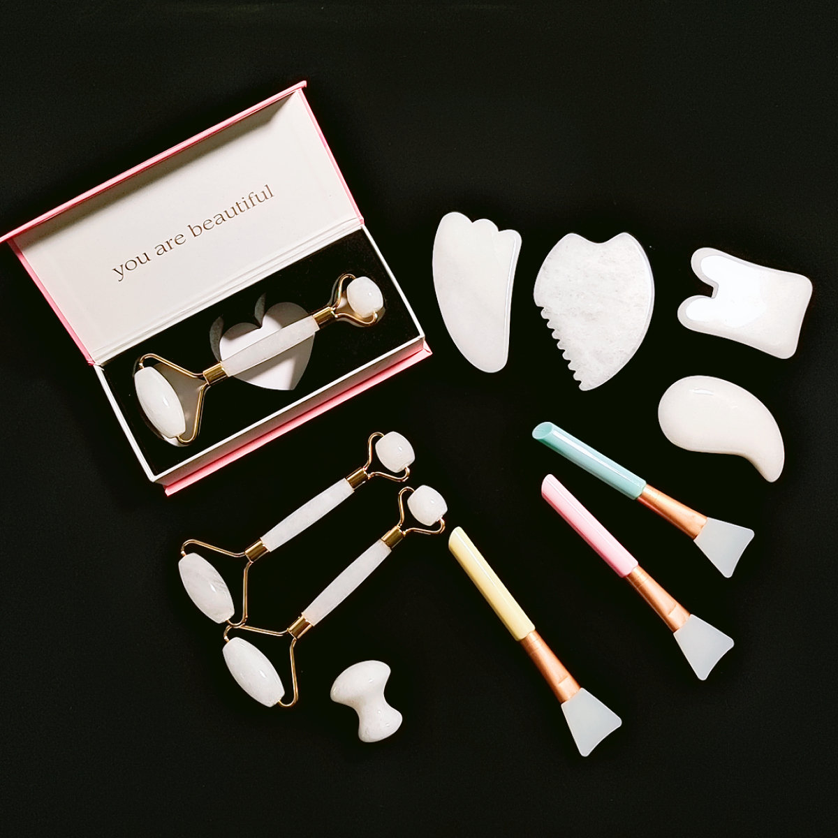 Beauty Products For Women New Products Anti-aging Jade Guasha Rose Quartz Roller Factory Direct Sell Beauty Jade Roller For Face 