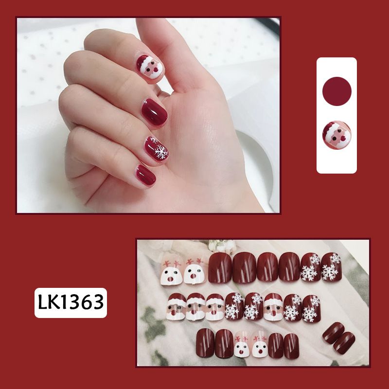 New Style 24pcs/box Christmas Nail Decoration Beauty Products For Women Press On Nails With Glue 