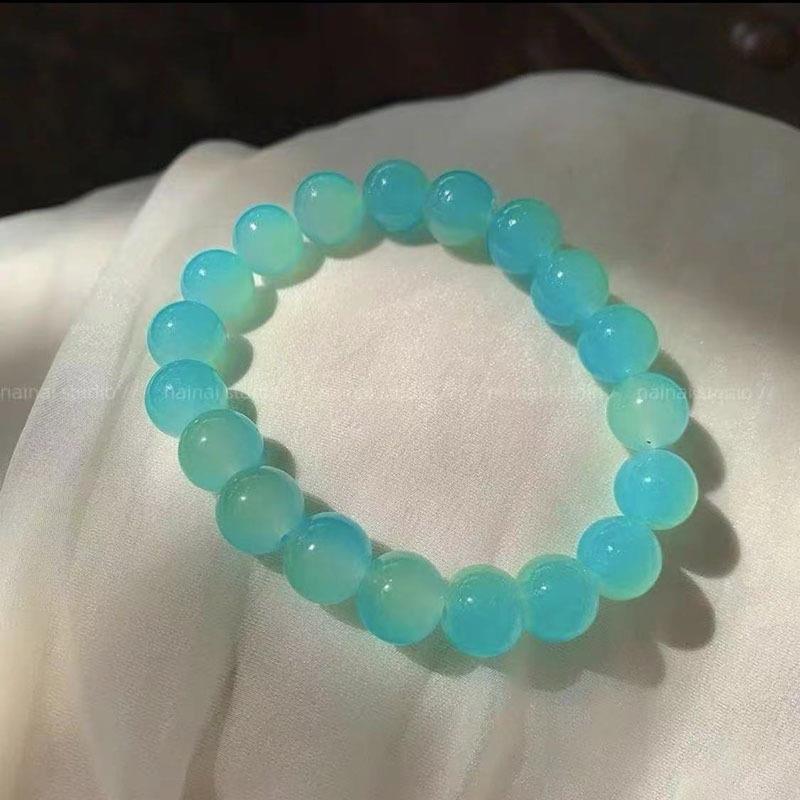 10mm Men Women Large Glass Semi-precious Stone Beaded Bracelets Custom Diy Glass Bracelets Can Add Charm For Jewelry Making 