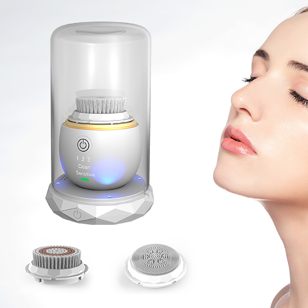 Factory Direct 2 In 1 Beauty Product Replaceable Device Face And Tooth Brush Electric Deep Cleansing Brush 