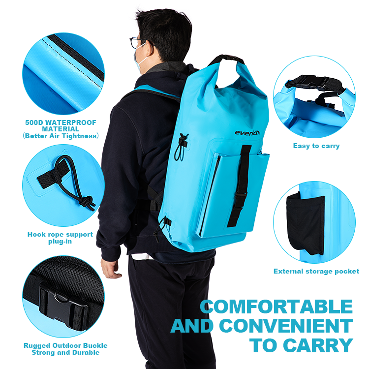 Outdoor Custom Logo Boating Hiking Shower Waterproof Big Bag Backpack Water Sports Outdoor Waterproof Dry Bag 