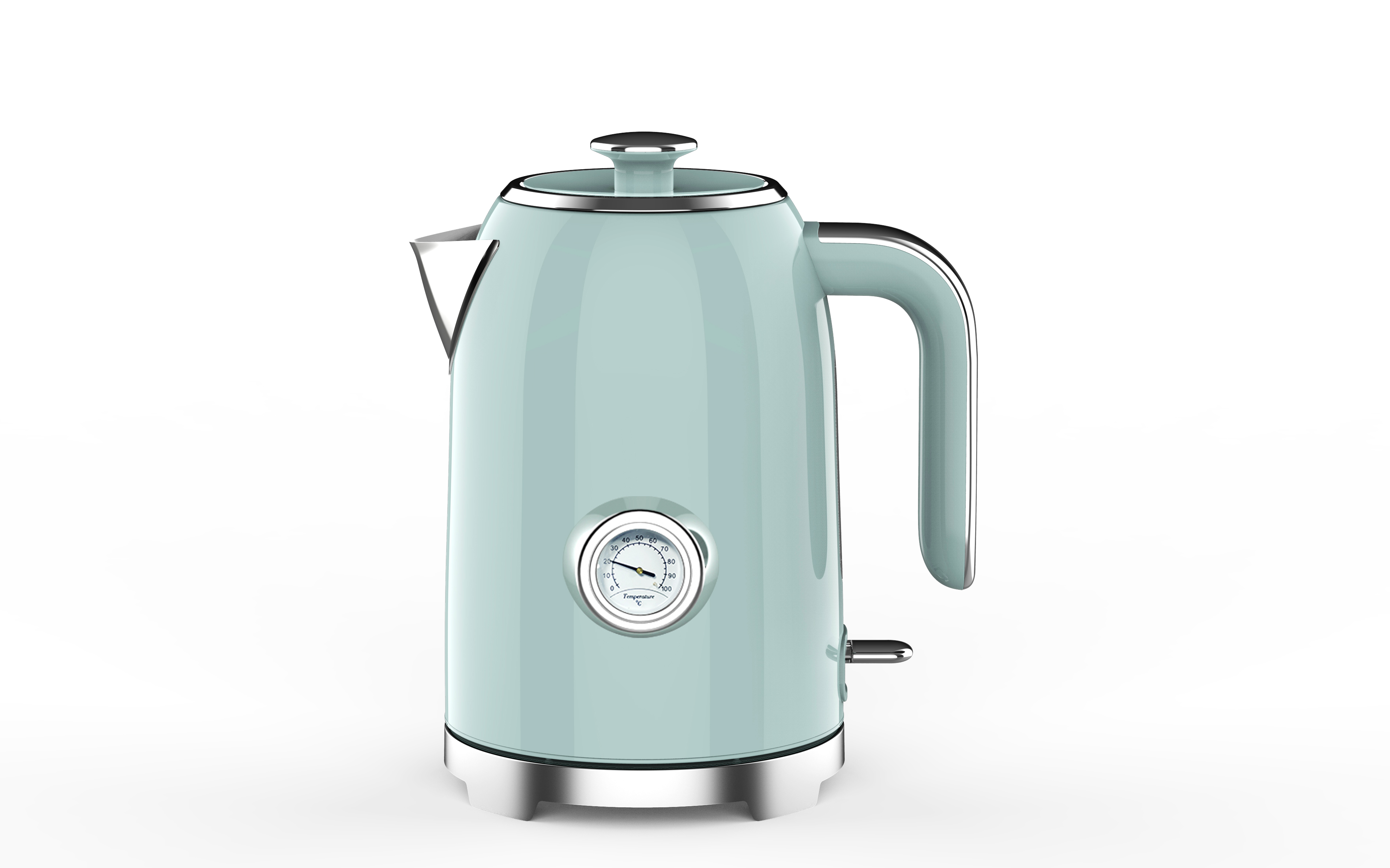 Portable Home Appliance Retro Style 1.7l Electric Stainless Steel Water Kettle With Thermometer 