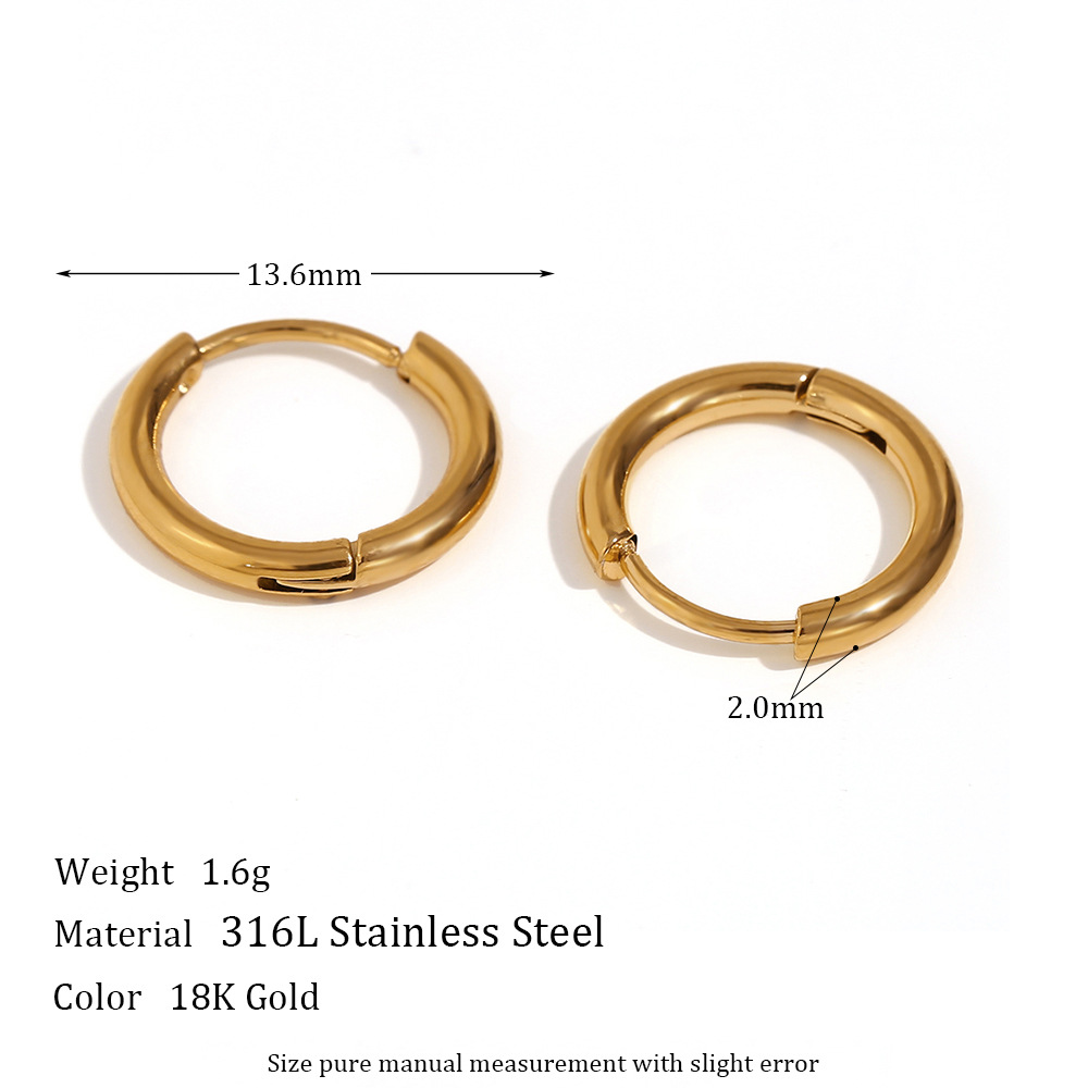 Earings Jewelry Women 18k Gold Plated Huggie Hoop Hypoallergenic Chunky Stainless Steel Hoop Earings Valentines Day Gift 