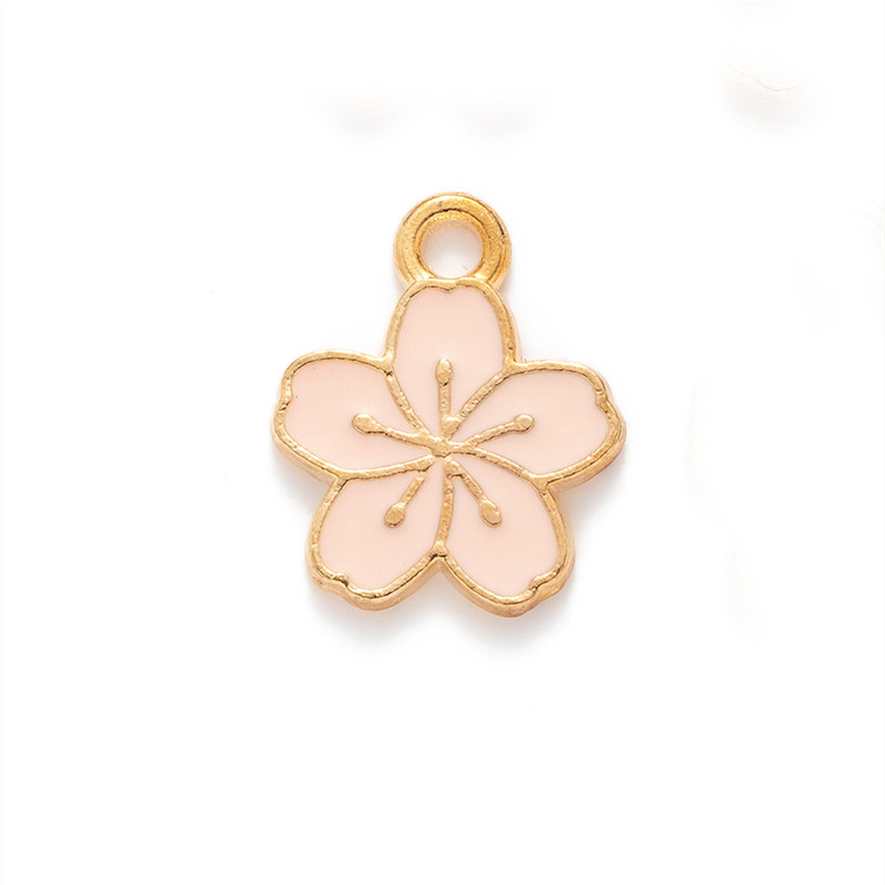 Enamel Cherry Blossoms Flower Charms Pendant For Jewelry Making Necklace Bracelet Earring Diy Jewelry Accessories Charms 