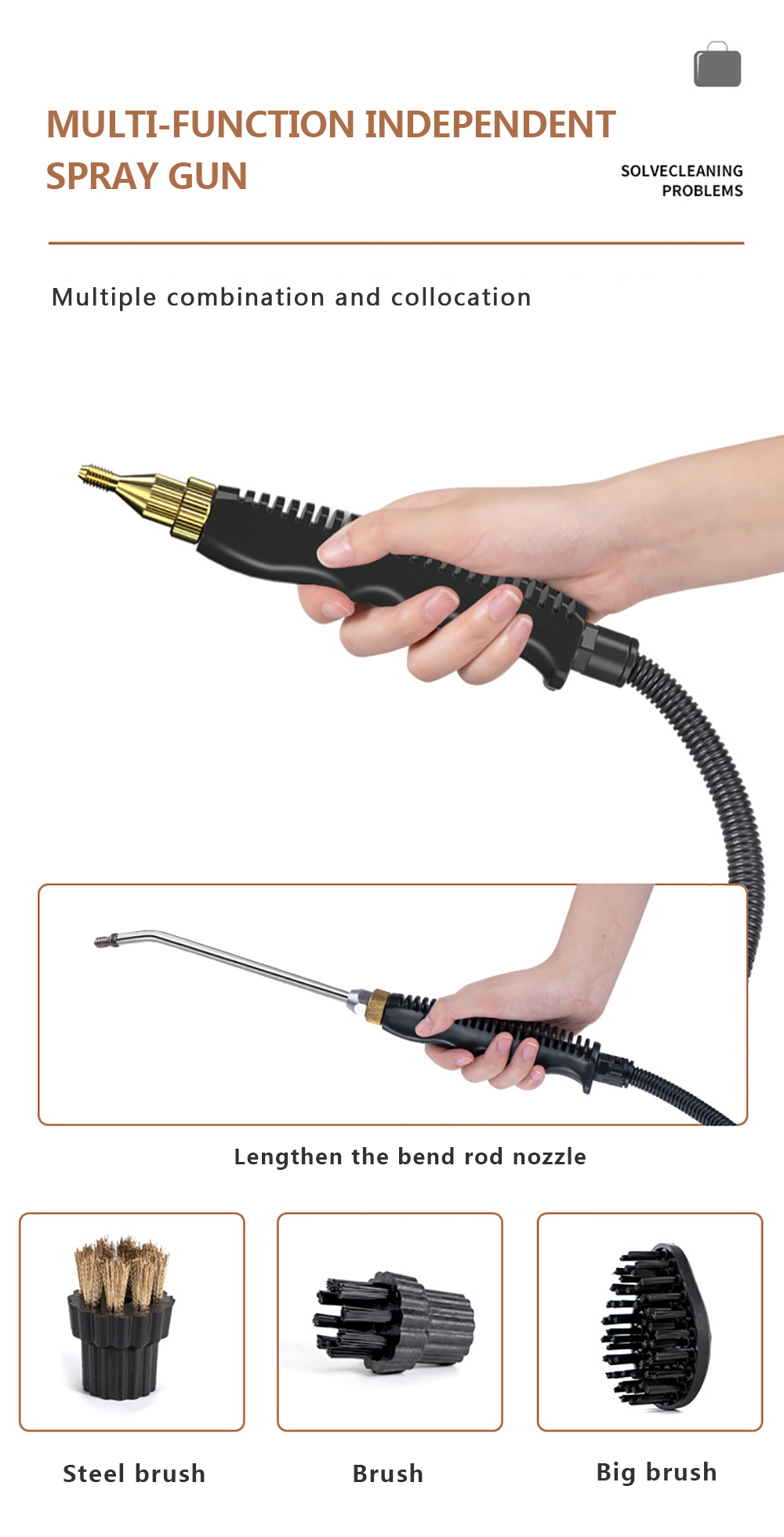 Mobile 2500w High Temperature Pressurized Home Appliances Steam Cleaner Handheld For Kitchen Toilet Car Air Conditioning 