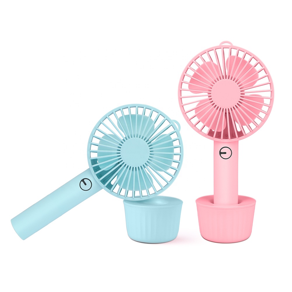 Smart Home Appliances Usb Charging Hand Fan Rechargeable Battery Operated Mini Handheld Fan With Stand Base 