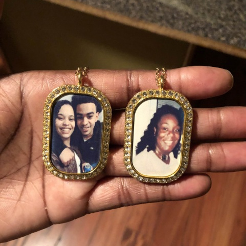 Rubysub Sl-07 Bling Rhinestones Dog Tag Pendant Sublimation Necklace Jewelry Blanks 