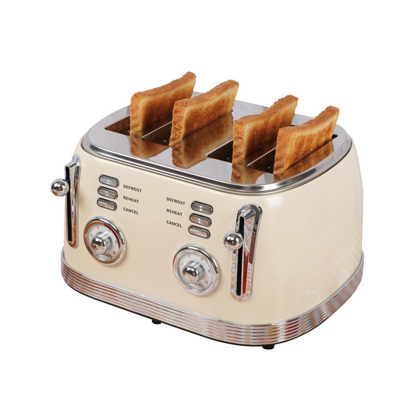 Retro Four-slice Toaster Multifunctional Home Breakfast Machine Toaster Oven Toast Driver Small Appliances Wholesale 
