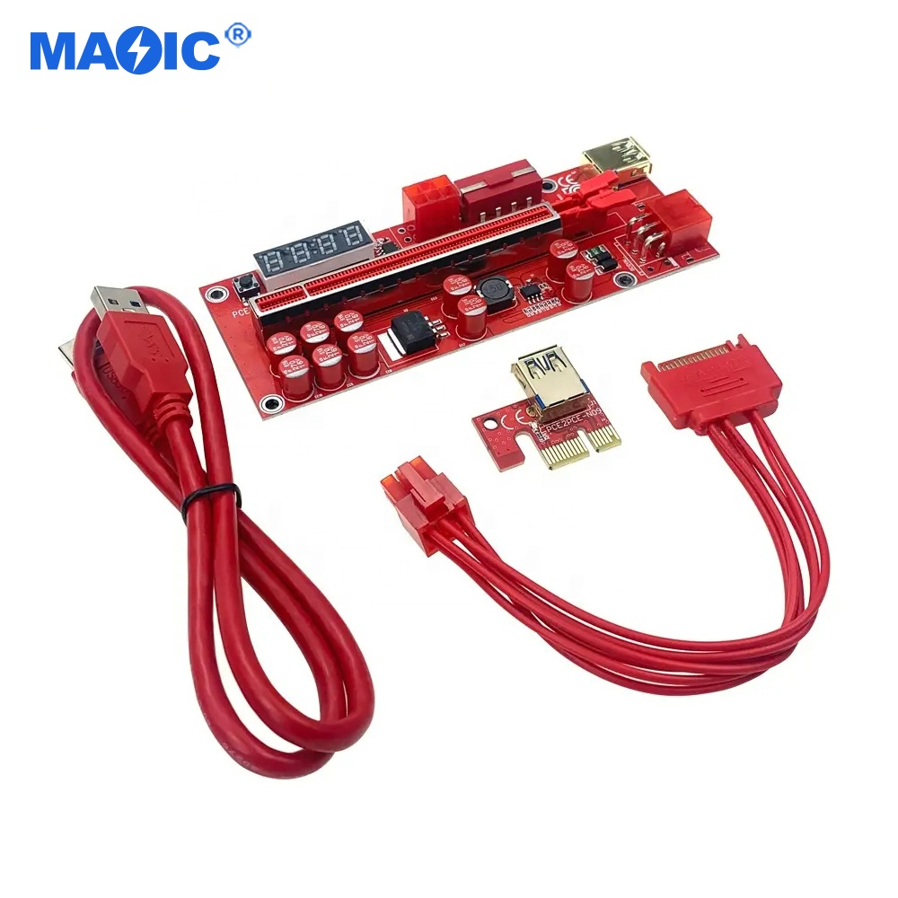 Other Computer Accessories 10 Capacitors 014 Pro Pcie Riser Ver 014 1x To 16x Graphics Cable Pcie Riser Card Riser 014 With Led 