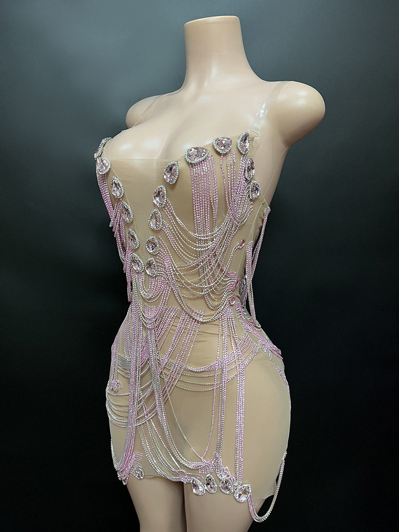 Novance Y2802-e Sexy Club Dress Pink Sleeveless Fashion Clothing For Women 2023 Birthday Celebrity Women's Luxury Clothing 