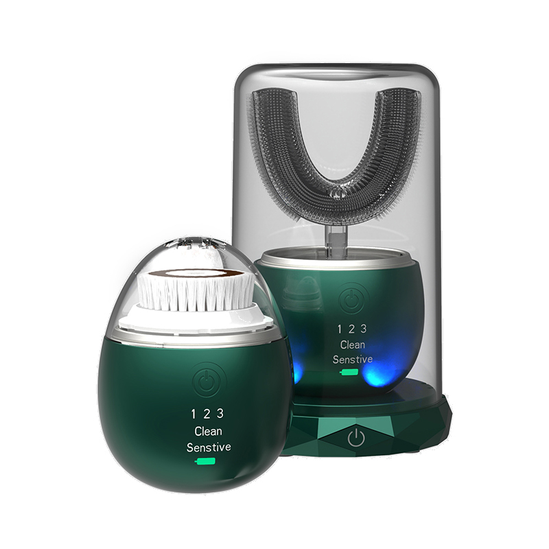 Factory Direct 2 In 1 Beauty Product Replaceable Device Face And Tooth Brush Electric Deep Cleansing Brush 