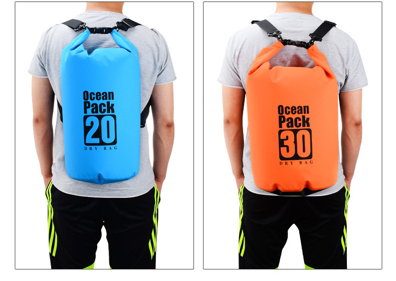Ocean Pack Outdoor Waterproof Dry Bag For Hiking Camping Water Sports 2l 5l 10l 15l 20l 30l With Shoulder Strap Pvc Fabric Bags 