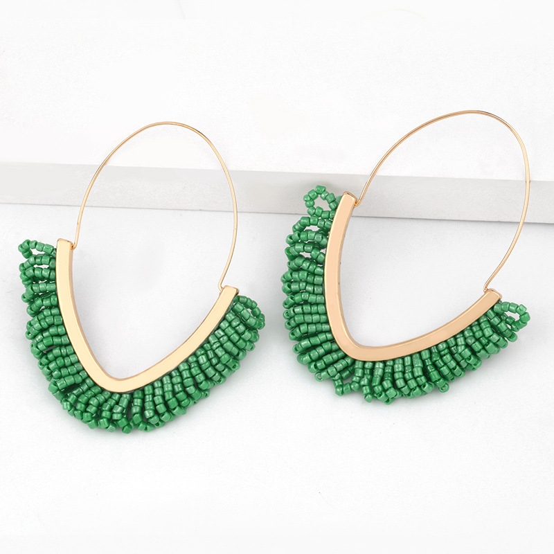 Personalized Seed Bead Earrings Handmade Fashion Hoop Earring Big Ear Rings For Women Jewelry Earrings 