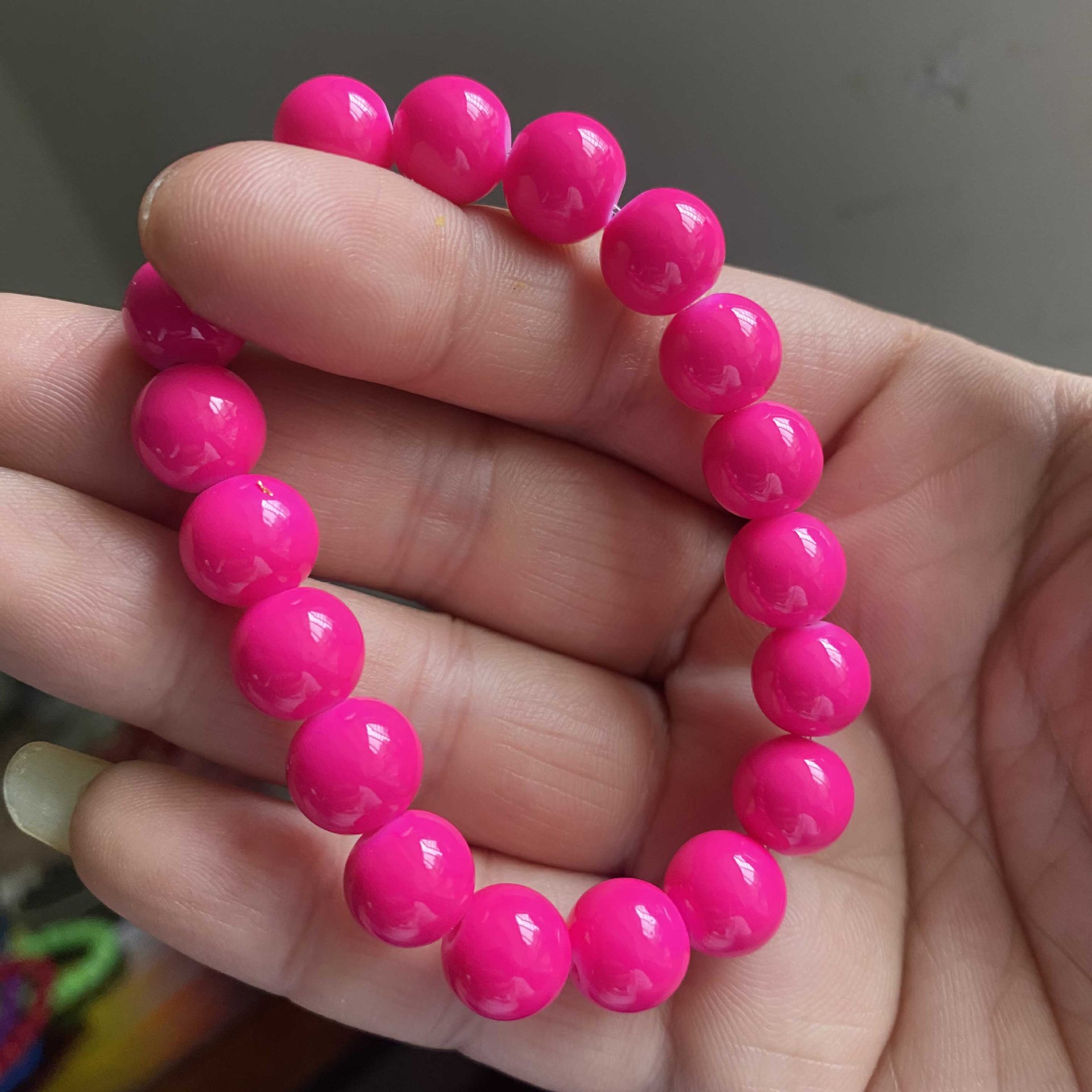 10mm Men Women Large Glass Semi-precious Stone Beaded Bracelets Custom Diy Glass Bracelets Can Add Charm For Jewelry Making 