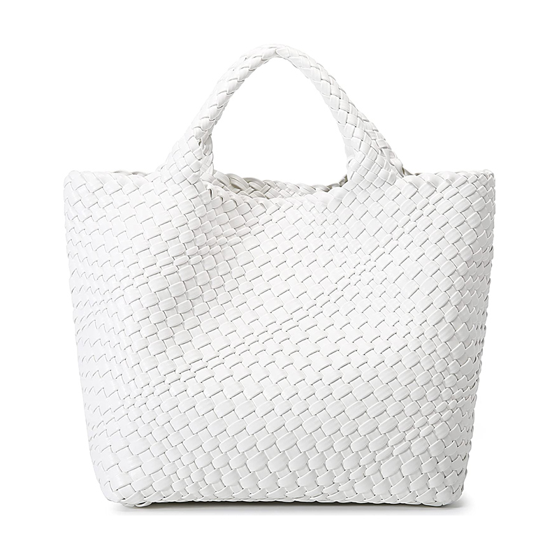 Woven Bag For Women Vegan Leather Tote Bag Large Summer Beach Travel Handbag And Purse Handmade Shoulder Bag 