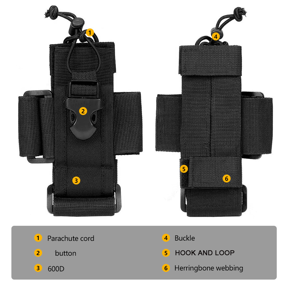 Adjustable Molle Radio Pouch Tactical Interphone Holder For Vest And Duty Belt For Outdoor Camping &amp; Hiking Use 