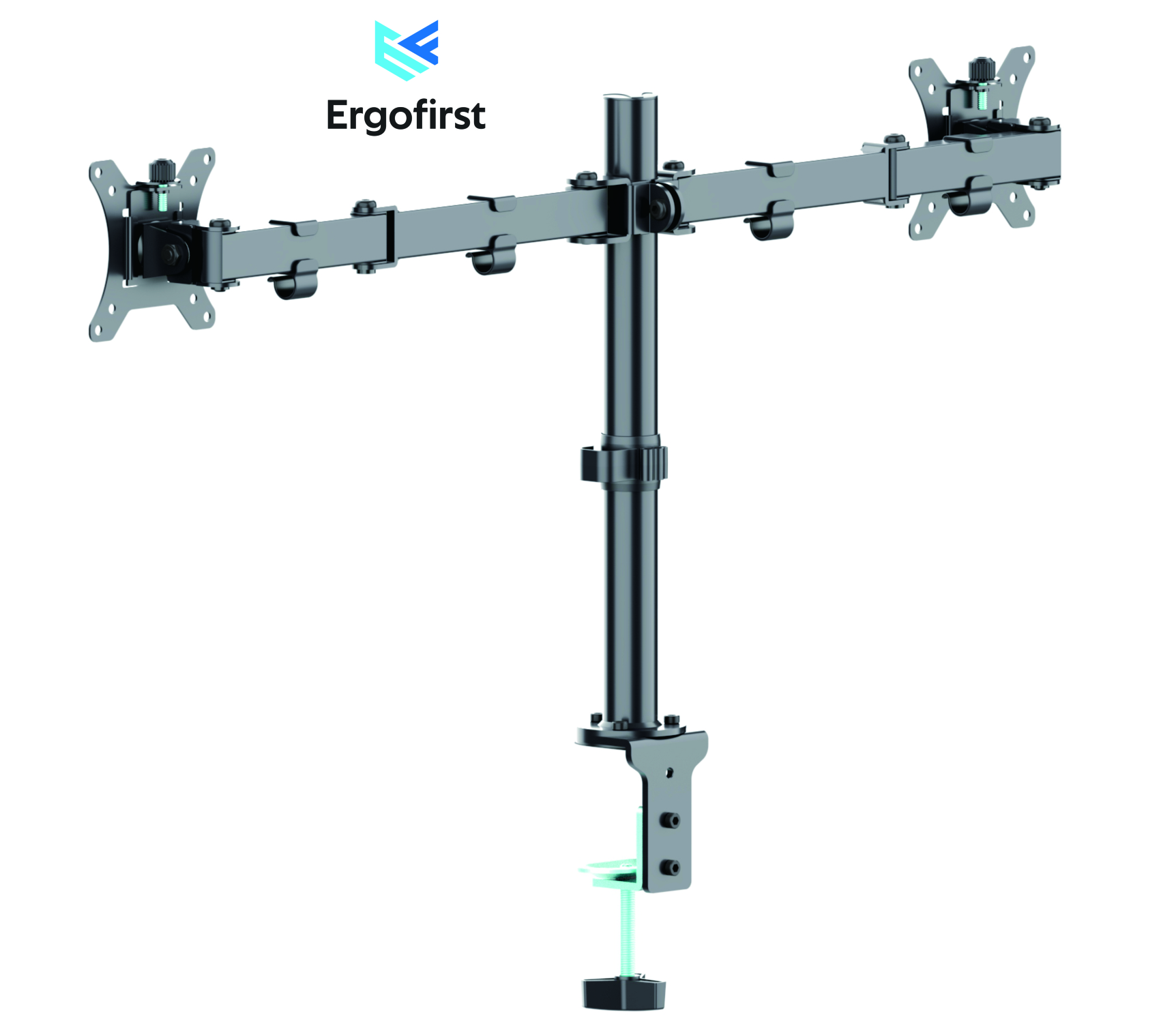 Adjustable Computer Dual Monitor Holder Arm Desk Mount Stand 