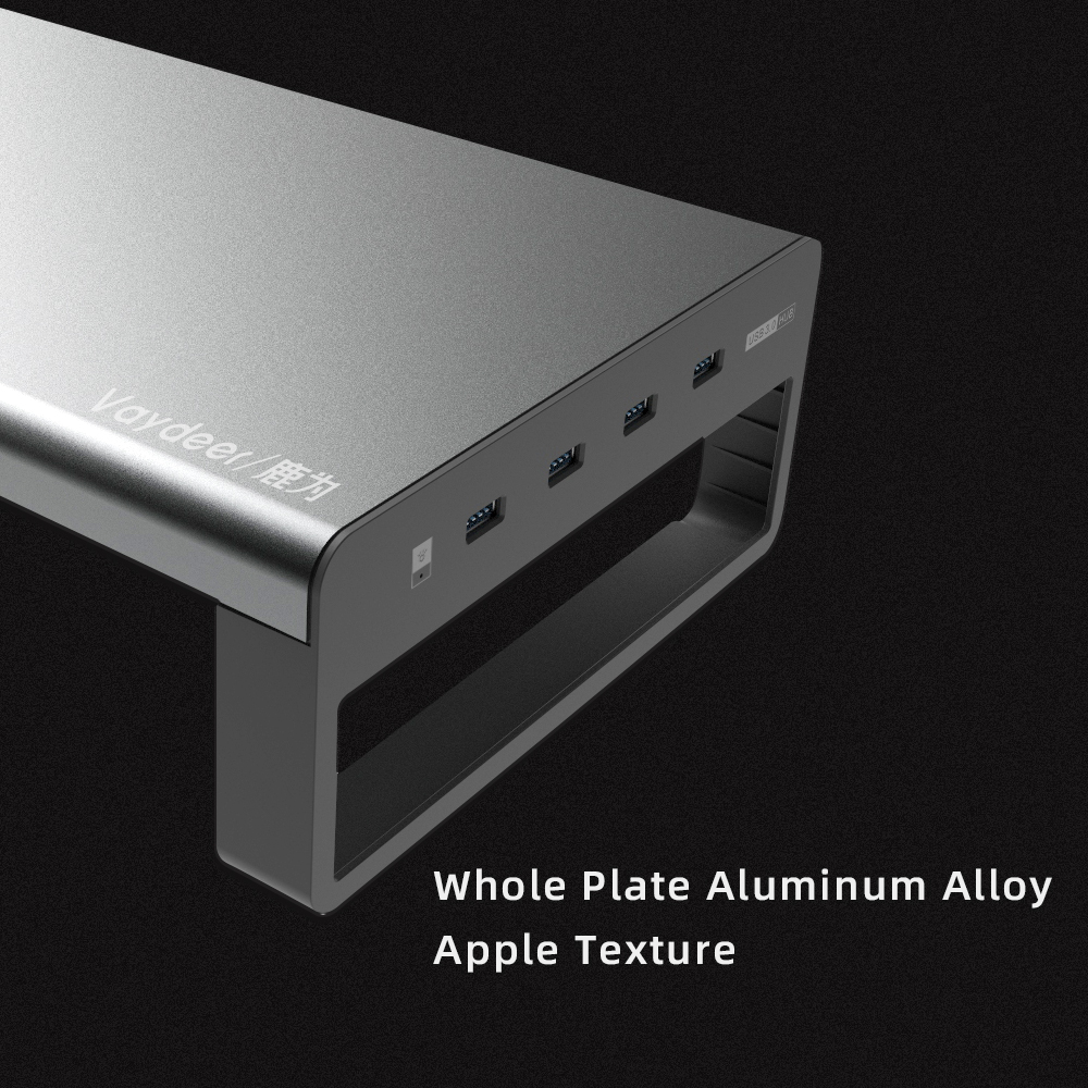 Vaydeer Computer Stand Metal Display Stand Riser With Usb Hub Ports Ergonomic Monitor Stand 