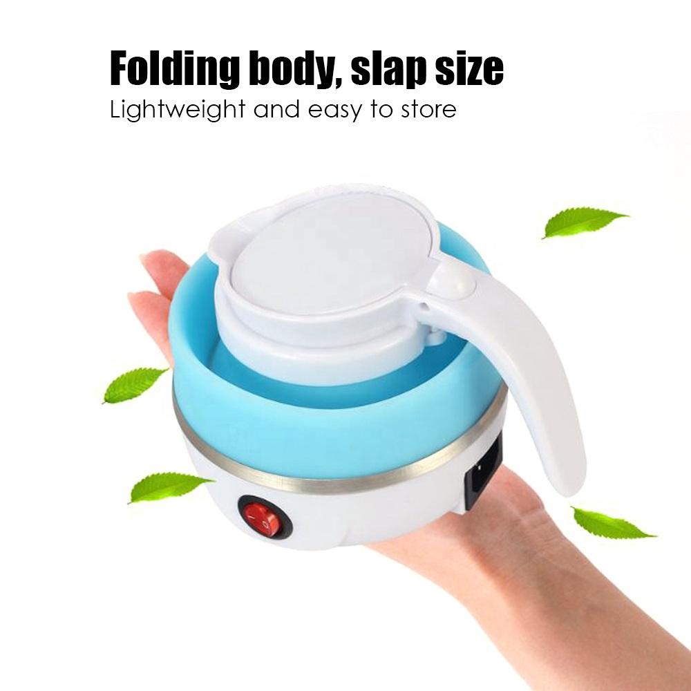 Silicone Folding Electric Kettle Home Travel Hotel Portable Kettle Stainless Steel Kitchen Small Appliances 