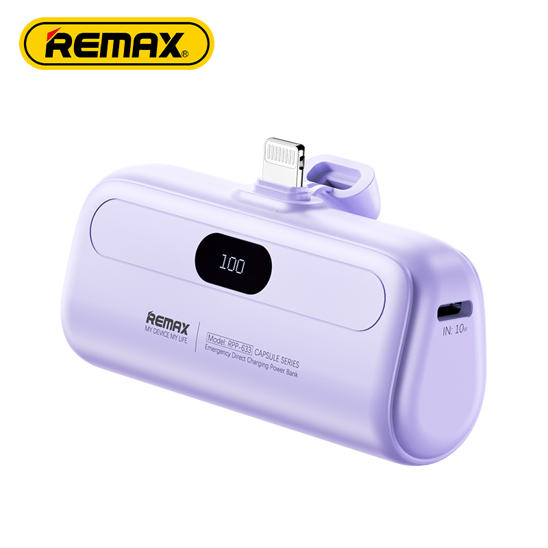 Remax Capsule Series Rpp-633 2a Emergency Direct Charging Power Bank 5000mah Cheap Power Banks Custom Logo For Iphone 