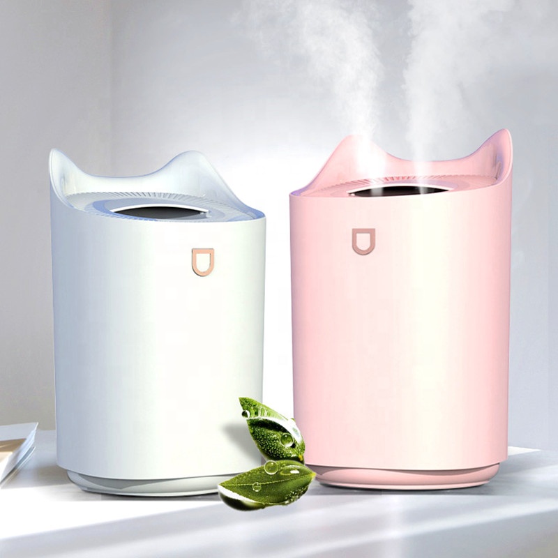 K7 Usb Double Nozzle Cool Ultrasonic Humidifier Air Home Appliance Water Mist Spray Humidifier With Coloful Led Light Heavy Fog 