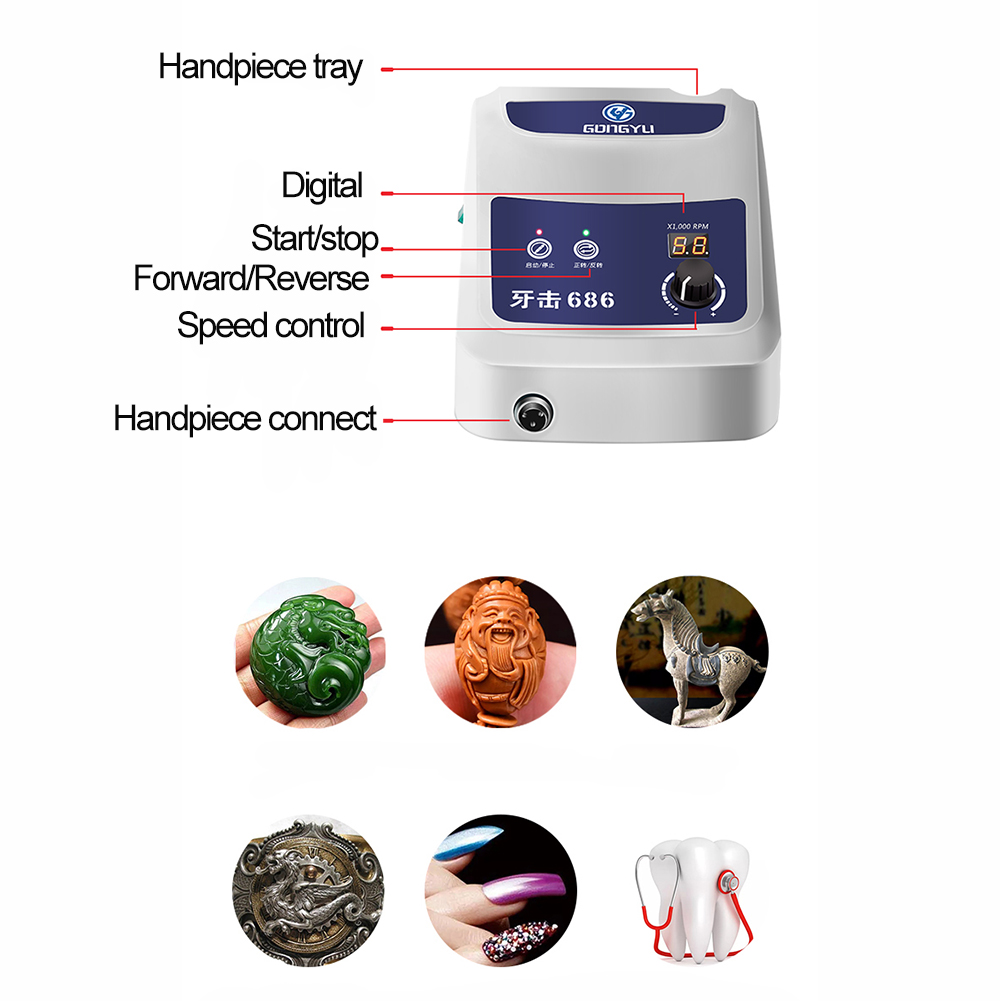 Jewelry Tools 150w 50000rpm Brushless Micromotor Handheld Other Woodworking Machinery Grinders Stone Beads Carving Machine 