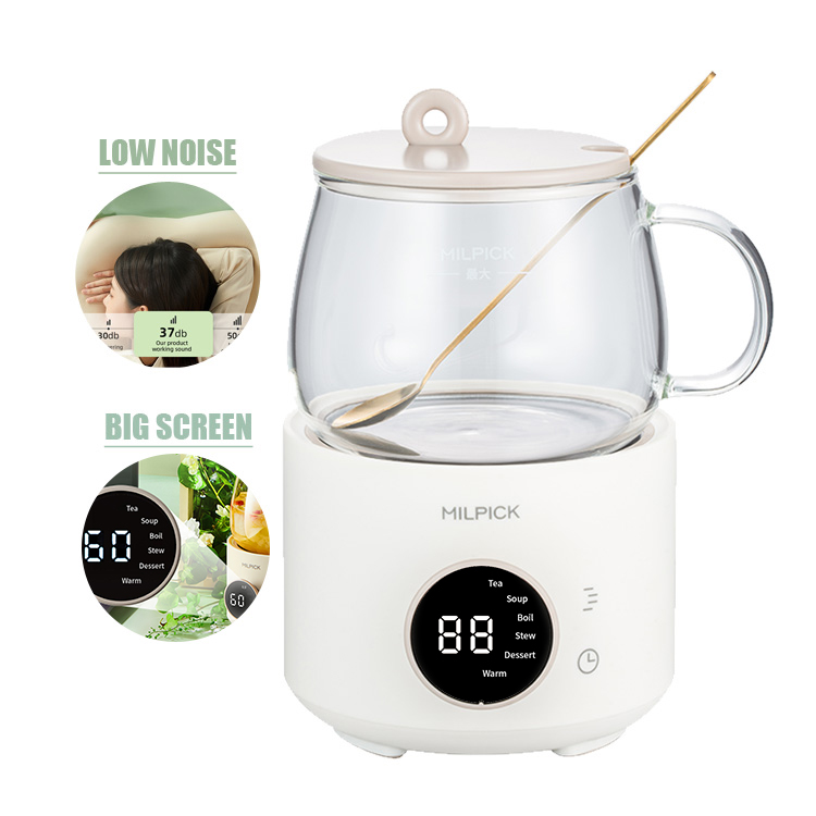 Borosilicate Glass Cup Smart Coffee Milk Warmer Home Appliance Water Boiling Food Electric Beverage Kettle 