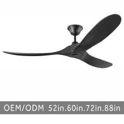 European Styles Custom Ceiling Fan Decorative Mute 3 Blade Remote Control Wood Wooden Bldc Modern Ceiling Fan For Home Hotel 