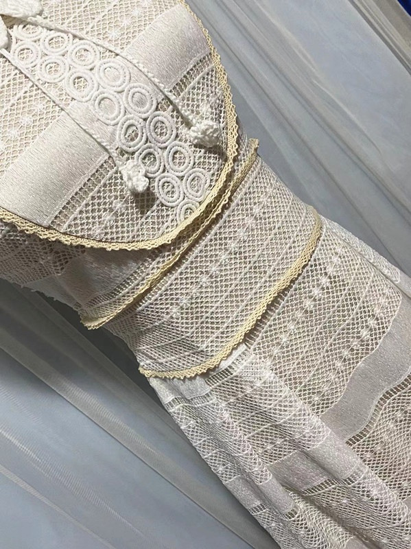 Oudina Wholesale Fashion Vintage Lace Midi Long Dress Casual Women Lady Elegant Women's Clothing Dresses 