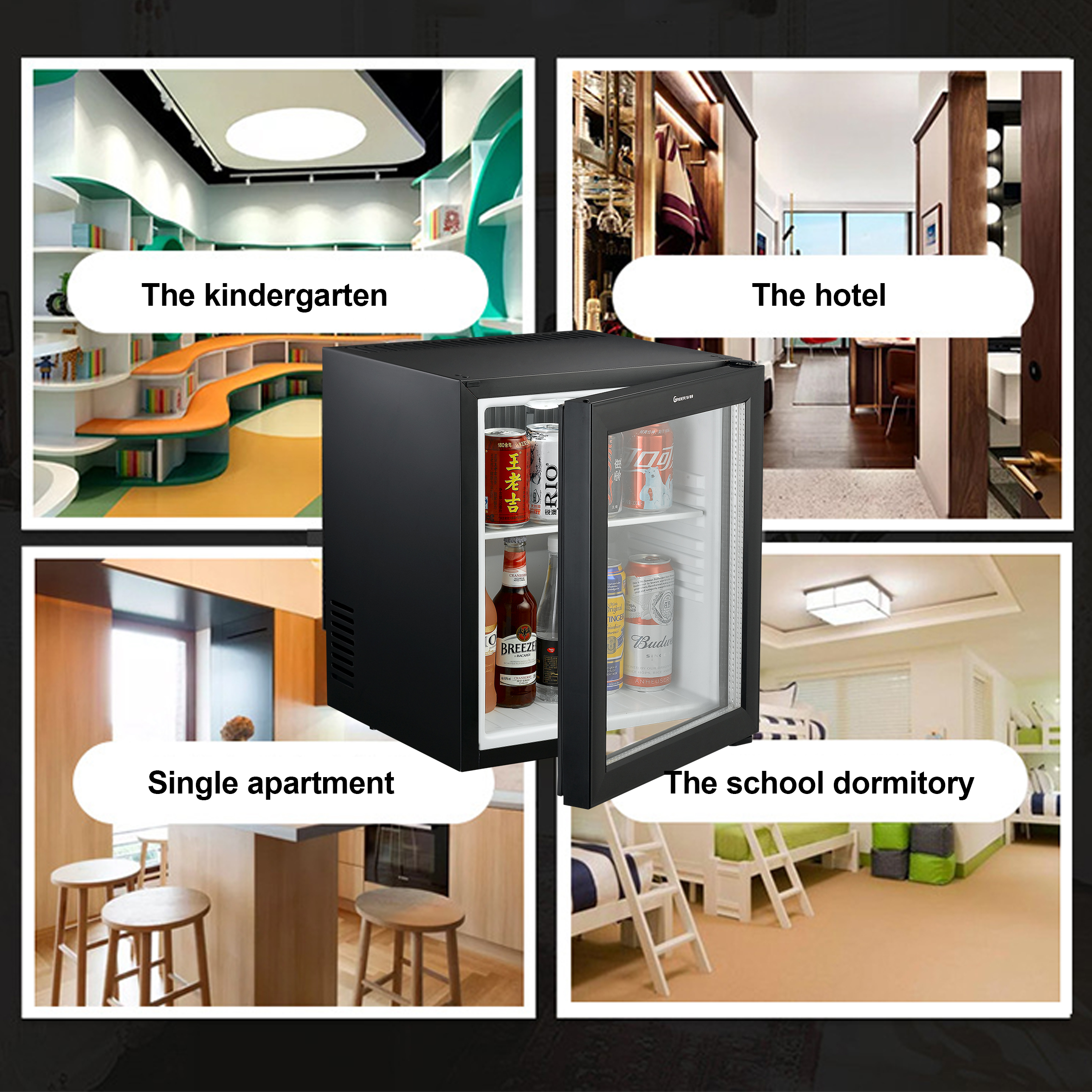 18l Wholesale 220v Colored Clear Door Home Appliance Smart Mini Electronic Fridge With Compressor 