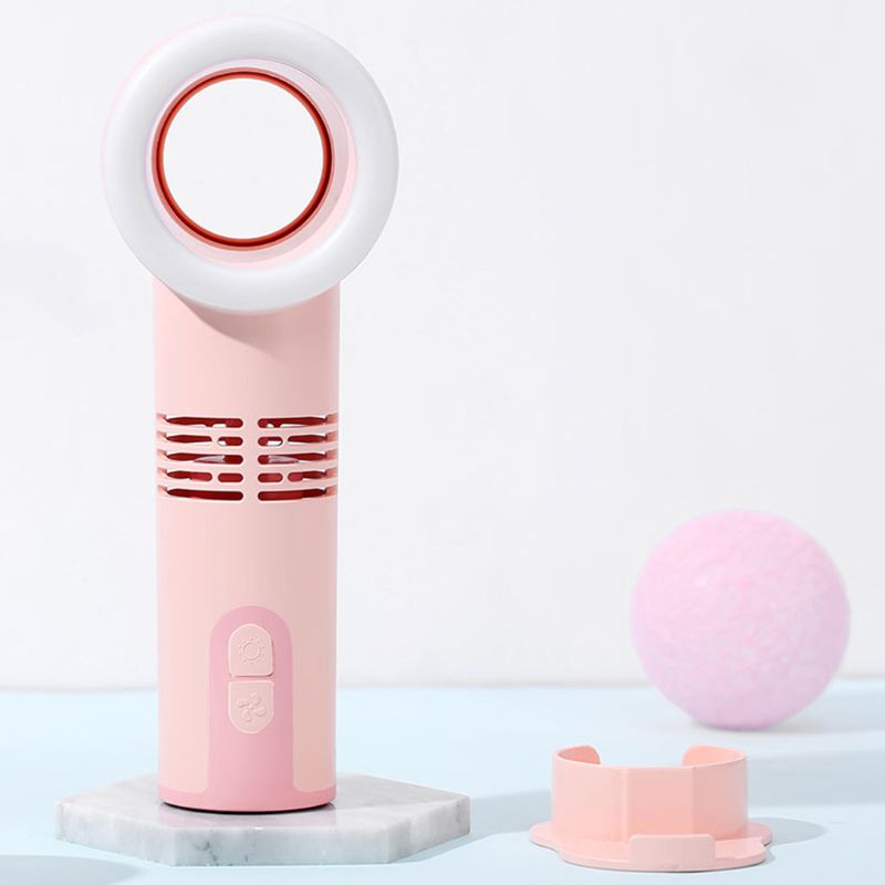 2022mini Portable Bladeless Fan With Led Night Light Usb Charging Desktop Cooling Fan Travel Electric Air Cooler For Home Office 