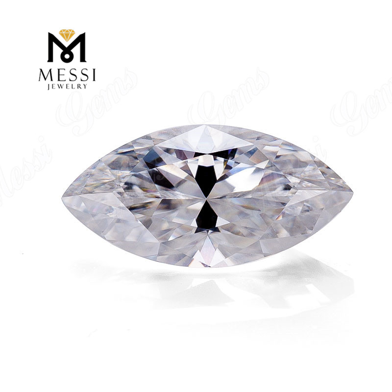 Messi Jewelry Loose Moissanite Marsquise 1.5x3-17x8.5mm Loose Gemetones Def White Moissanite 