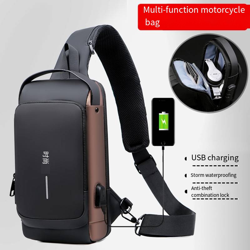Usb Charger Men Crossbody Sling Backpack Anti Theft Password Lock Women Sling Bag Messenger Travel Hiking Chest Bags For Men