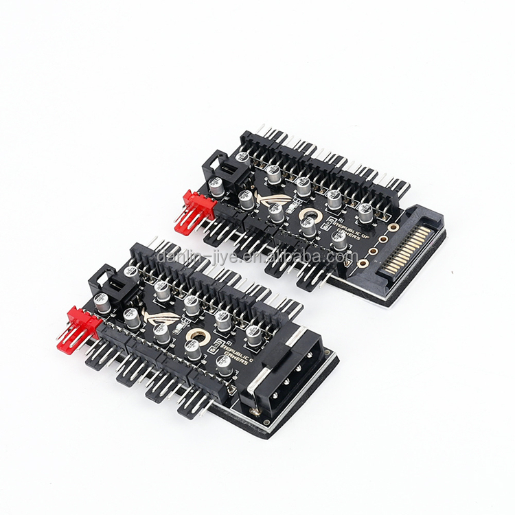 1 To 10 4 Pin Pwm Cooler Fan Hub Splitter Extension Pc Speed Control Board Sata Controller Adapter Computer Accessories 