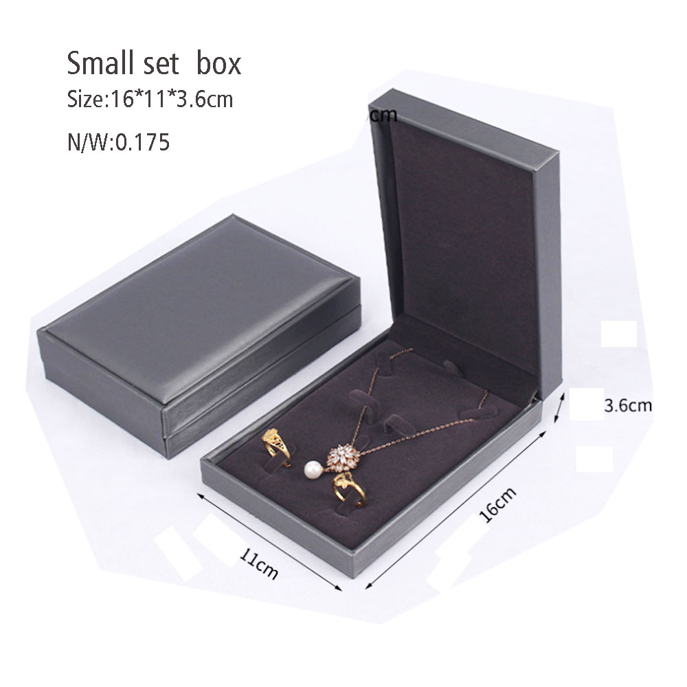 Jewelry Box Luxury Earring Bracelet Necklace Ring Box Jewelry Packaging Wholesale Custom Logo Leather Pu Leather Pendant Box 