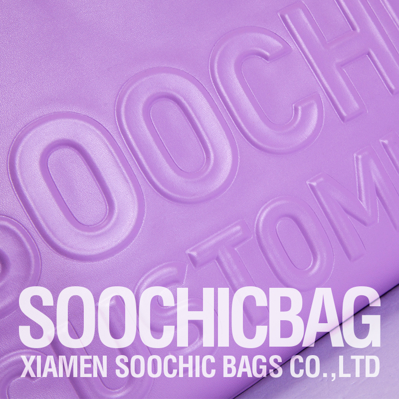 Oem Custom Logo Luxury Embossed Violet Square Leather Tote Bags For Women Purses 