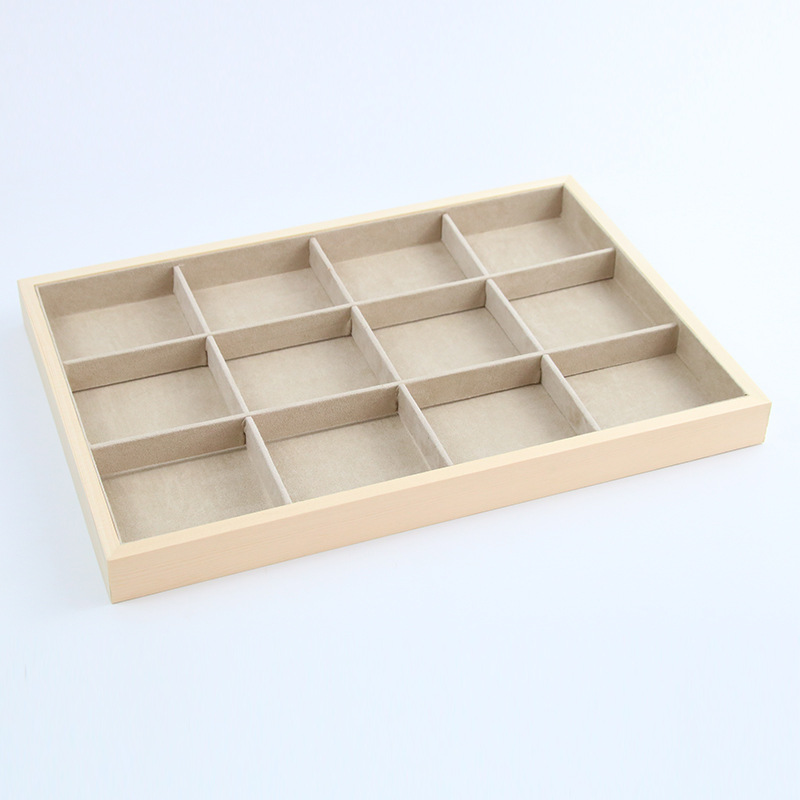 New Design Wooden Jewelry Tray Velvet Tray For Jewelry Display Storage Necklace Pendant Bangle Holder 