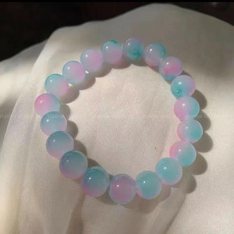 10mm Men Women Large Glass Semi-precious Stone Beaded Bracelets Custom Diy Glass Bracelets Can Add Charm For Jewelry Making 