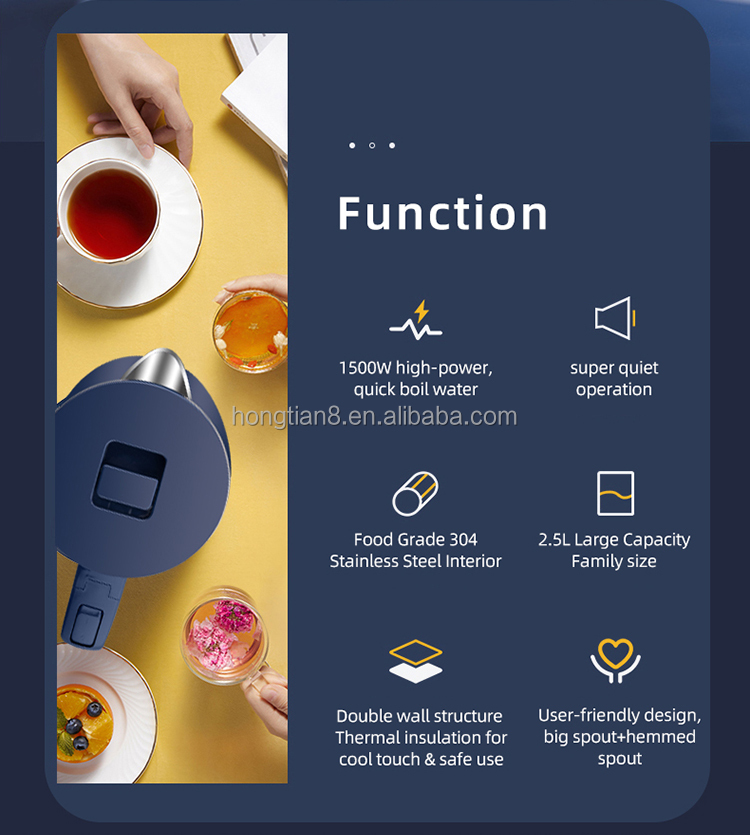 Home Appliances Multifunctional Large Capacity Boil Dry Protection For Kitchen Hotel 2023 Hot Selling 2.5l Electric Kettle 