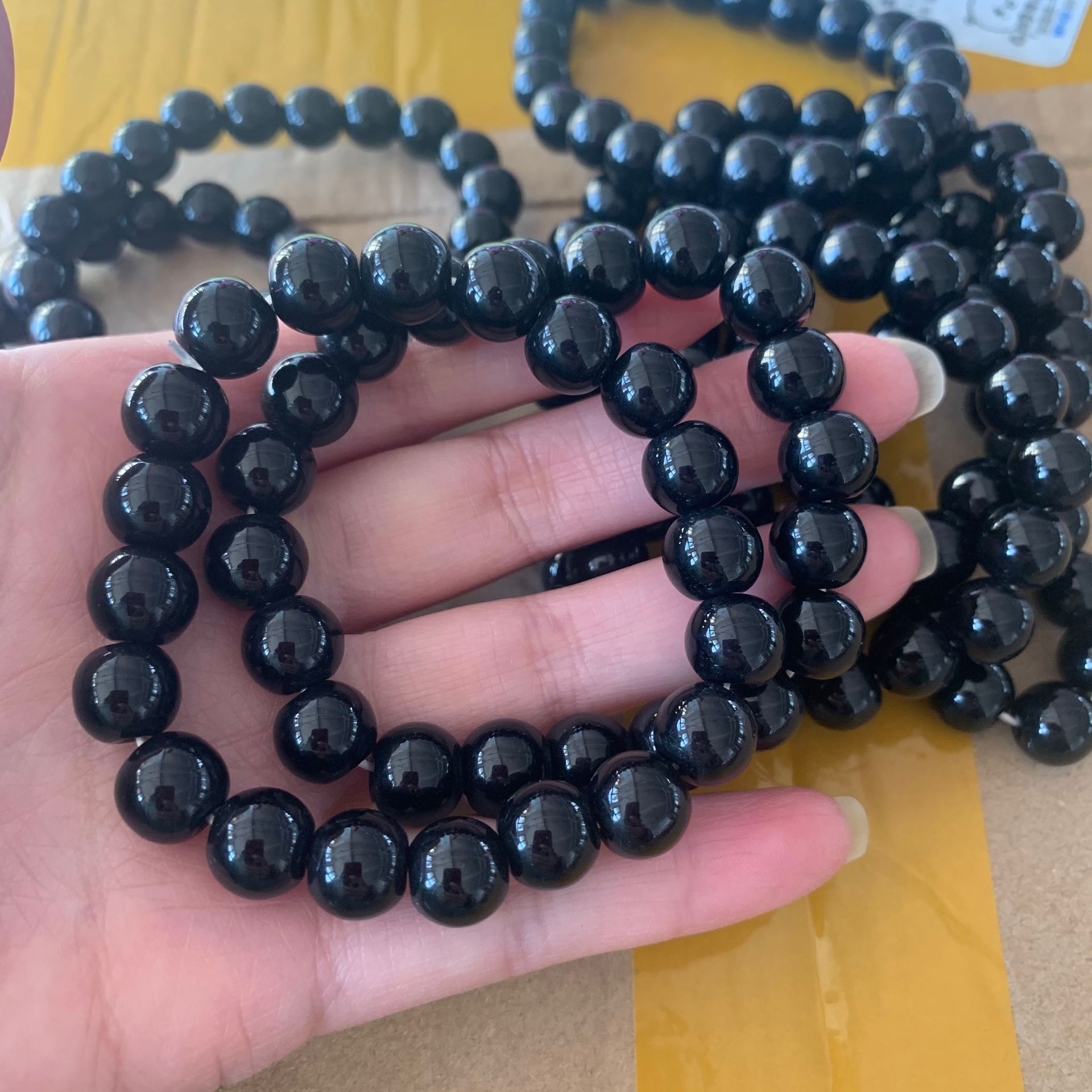 10mm Men Women Large Glass Semi-precious Stone Beaded Bracelets Custom Diy Glass Bracelets Can Add Charm For Jewelry Making 