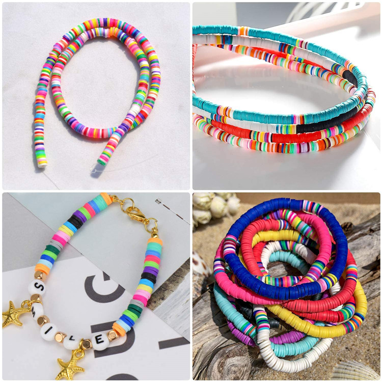 Flat Round Polymer Clay Spacer Beads For Jewelry Making Bracelets Necklace Earring Diy Clay Beads Heishi Beads Craft Kit 