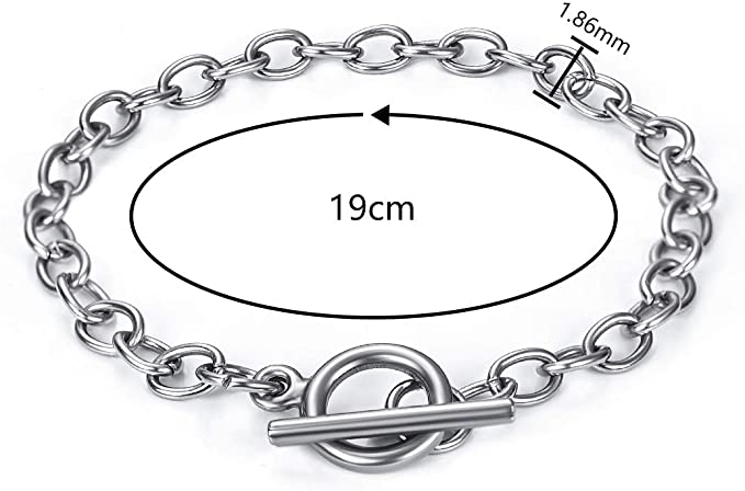 Bracelet Chain Cable Link Chain With Toggle Clasp Jewelry Making Chain Stainless Steel Jewelry Bracelet Big Link Bangle 